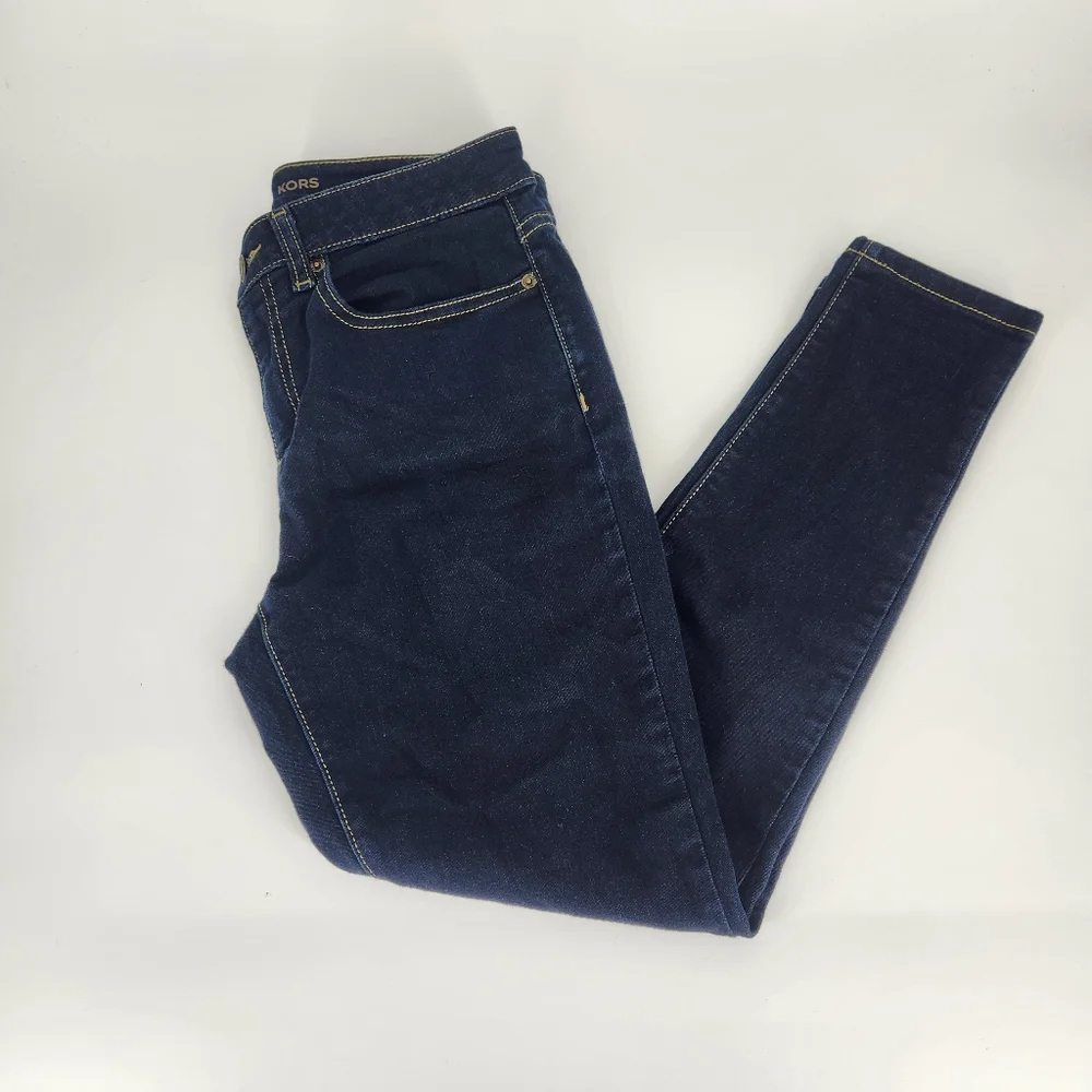Michael Kors Izzy Cropped Skinny Dark Blue Jeans Size 6